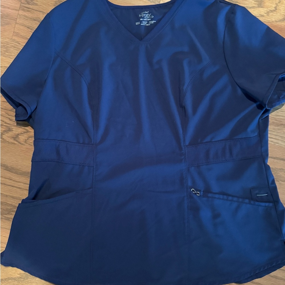 Cherokee Infinity Navy Scrub Top